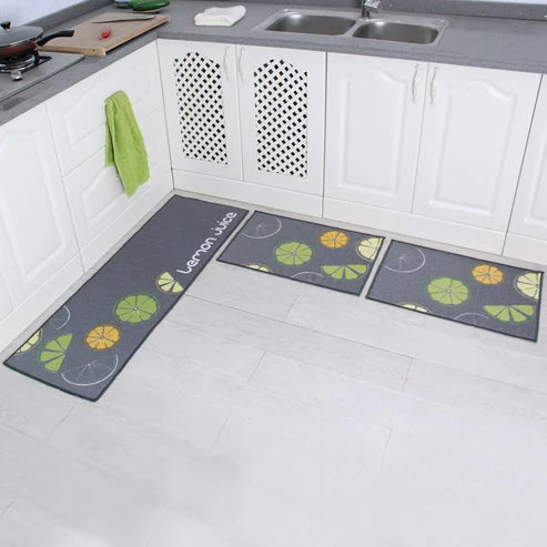 Kitchen Mat Style 2 - Anti slip with Quality specifications Set size (50 x 80cm►1.64 x 2.62ft) & (50 x 120cm►1.64 x 3.93ft)