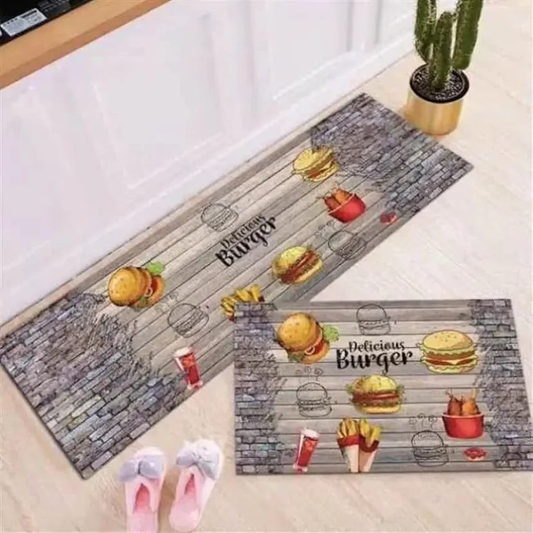 Kitchen Mat Style 1 - Anti slip with Quality specifications Set size (50 x 80cm►1.64 x 2.62ft) & (50 x 120cm►1.64 x 3.93ft)