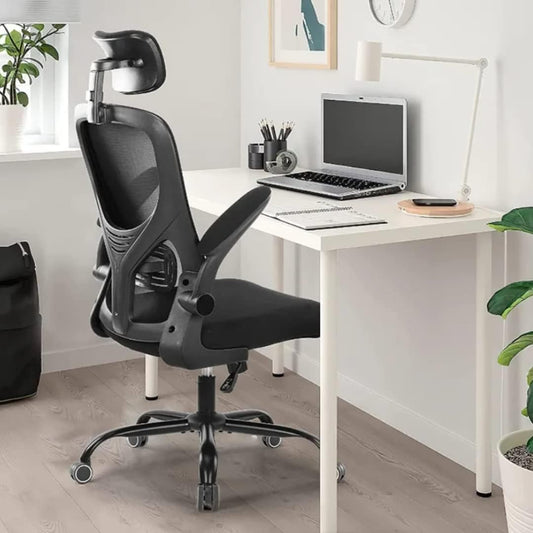 Office Chair Brand New Ergonomic Lumbar Support Mesh Office Chair – Flipping armrest - Headrest