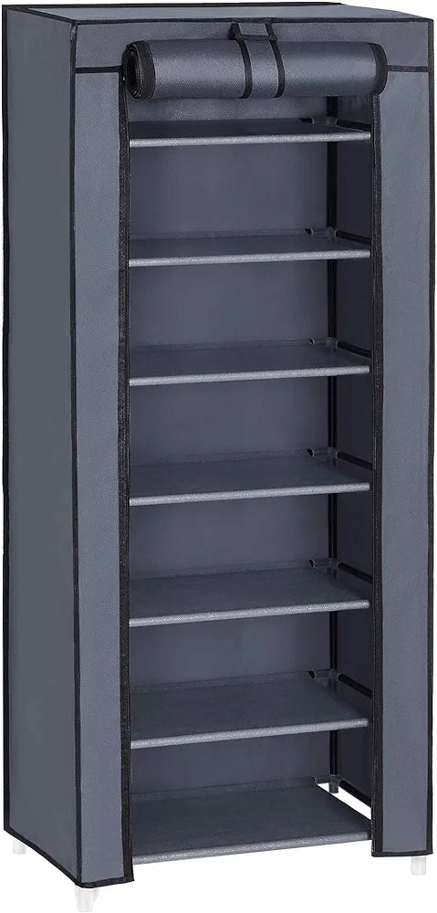Brand New Portable Shoe Rack, 7-Tier Shoe Storage Cabinet with Fabric Cover, Shoe Organizer
