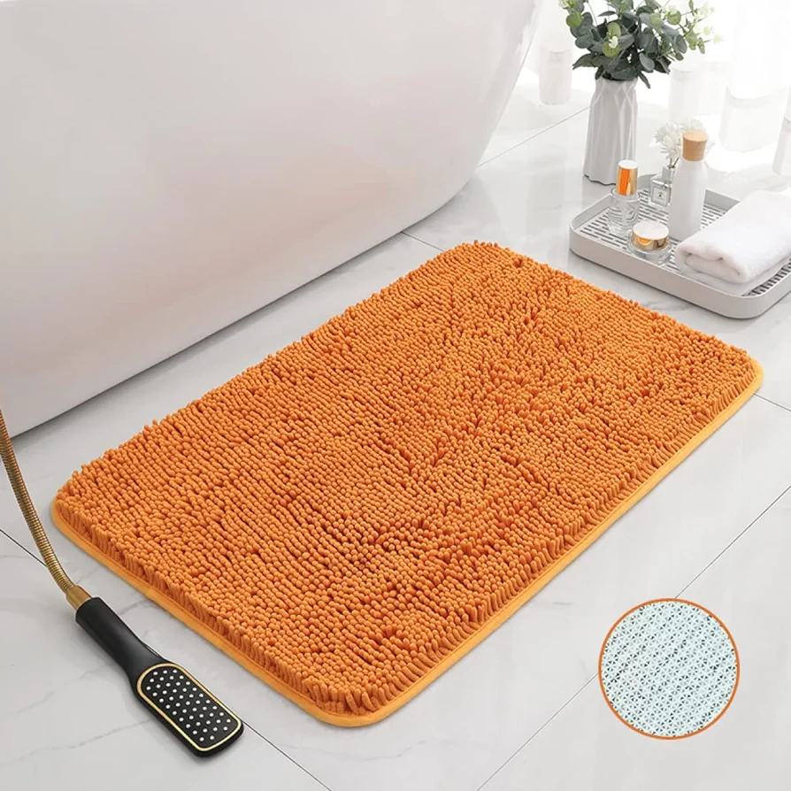 Brand New Chenille Washroom Mat rug - Soft Non Slip Absorbent Bathroom Rugs with TPR Backing 40x60cm