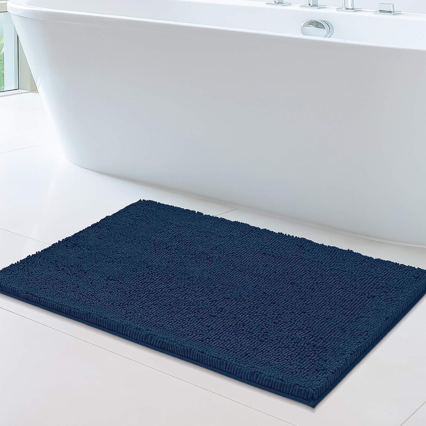 Brand New Chenille Washroom Mat rug - Soft Non Slip Absorbent Bathroom Rugs with TPR Backing 60x90cm