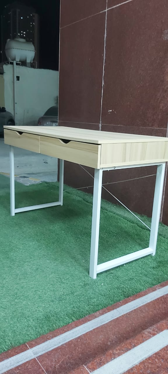 Office Desk Table - Brand New Modern Computer Desk with two Drawers - X back support - Firm and Sturdy