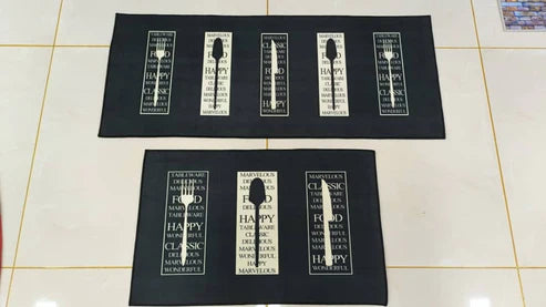 Kitchen Mat Style 5 - Anti slip with Quality specifications Set size (50 x 80cm►1.64 x 2.62ft) & (50 x 120cm►1.64 x 3.93ft)