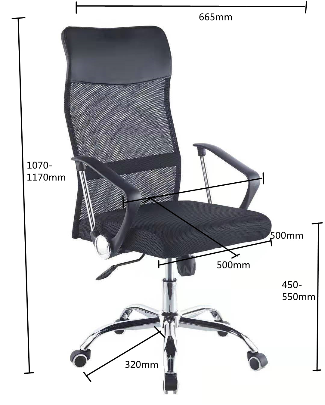 Office Chair Higher Backrest - Brand New Ergonomic Mesh Office Chair – Lumbar support – Breathable